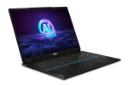 نمای نیمرخ سمت چپ لپ تاپ Stealth 18 AI Studio A1V ام اس آی و نمایش نورپردازی کیبورد، درگاه‌ها و منافذ خروجی هوای لبه سمت چپ