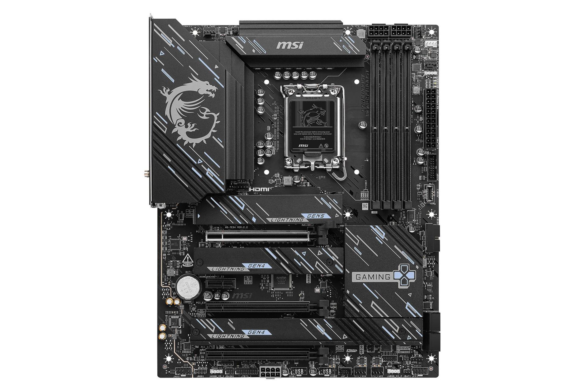 مادربرد ام اس آی Z890 GAMING PLUS WIFI نمای روبرو