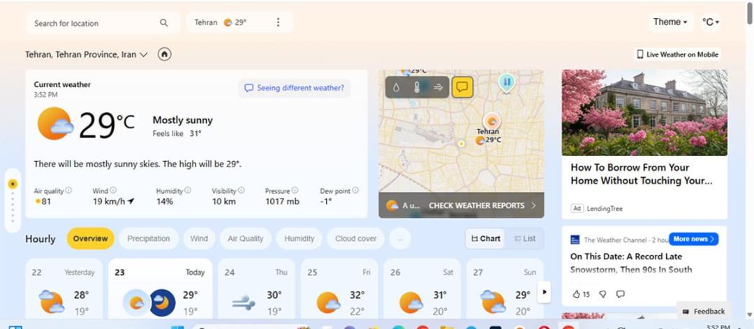 سایت هواشناسی msn