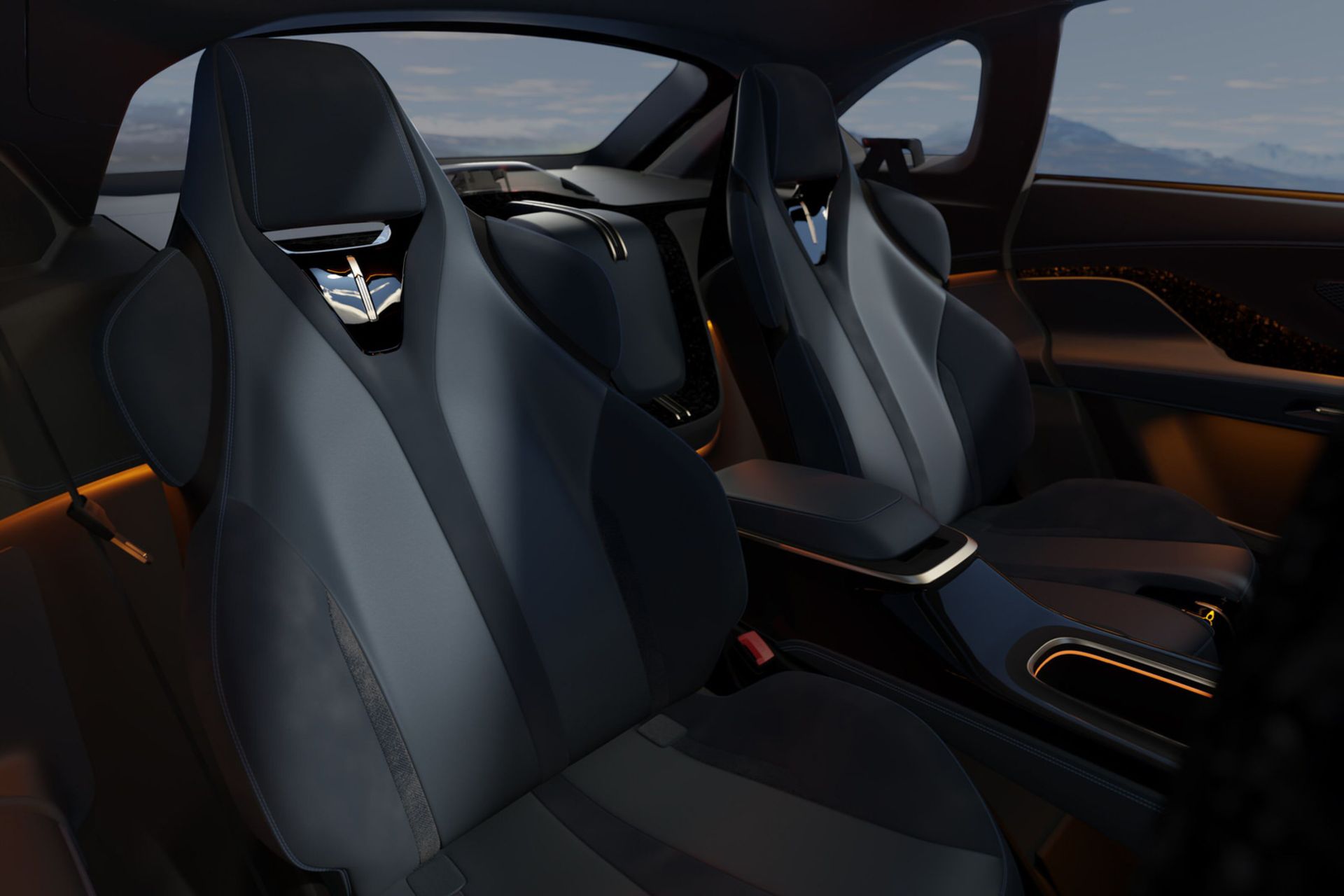 صندلی های عقب خودروی الکتریکی Mullen 5 RS با طراحی اسپرت و کنسول میانی