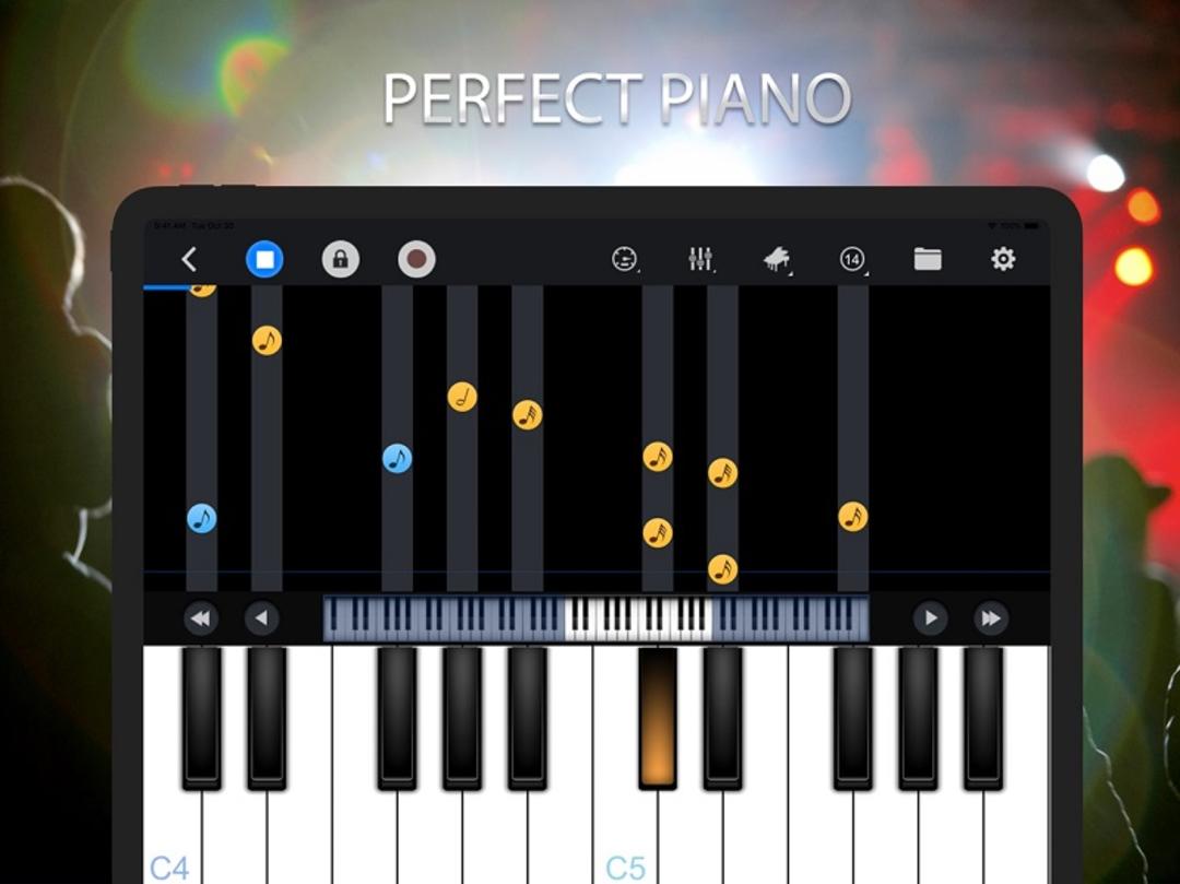 محیط اپلیکیشن Perfect Piano