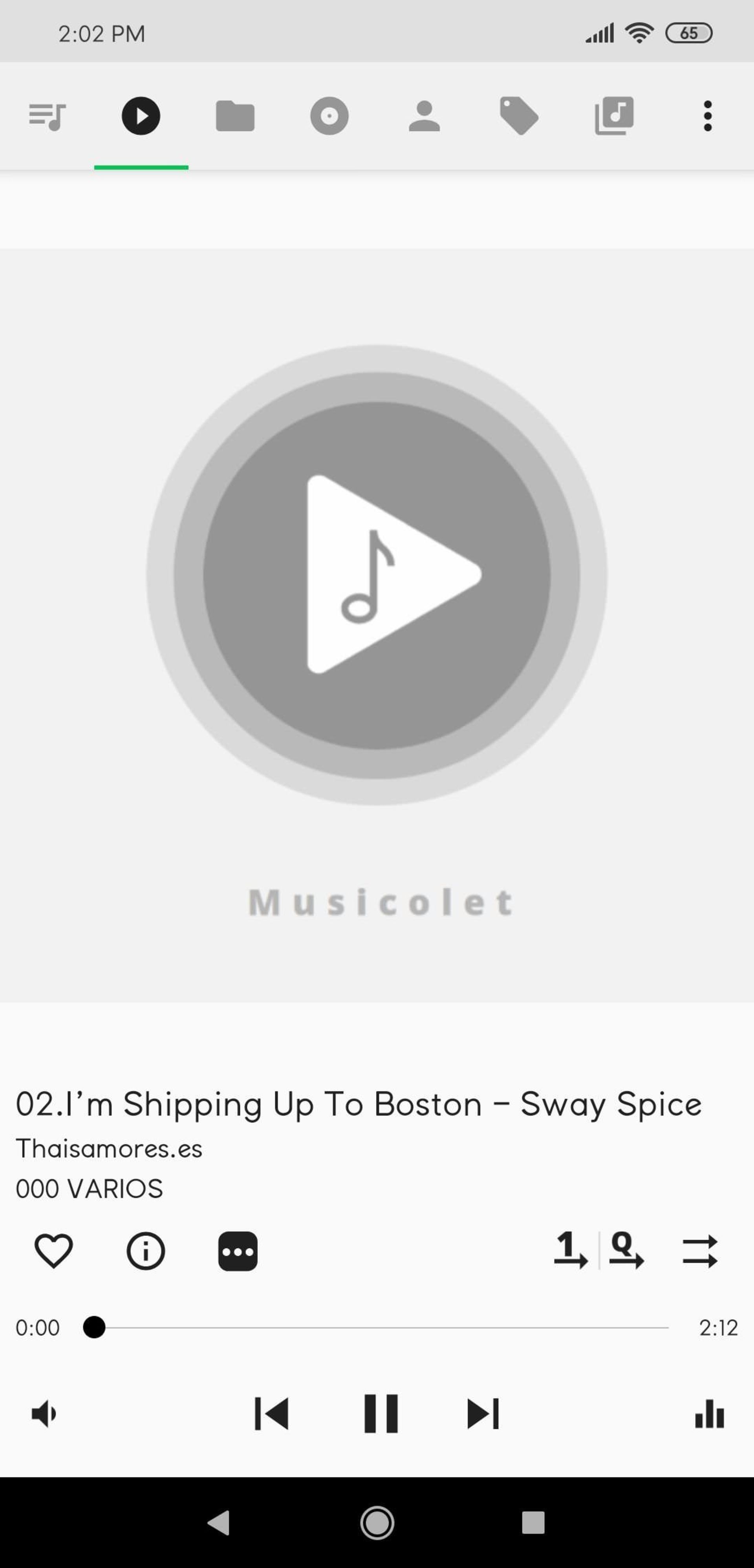 پخش در موزیک پلیر Musicolet