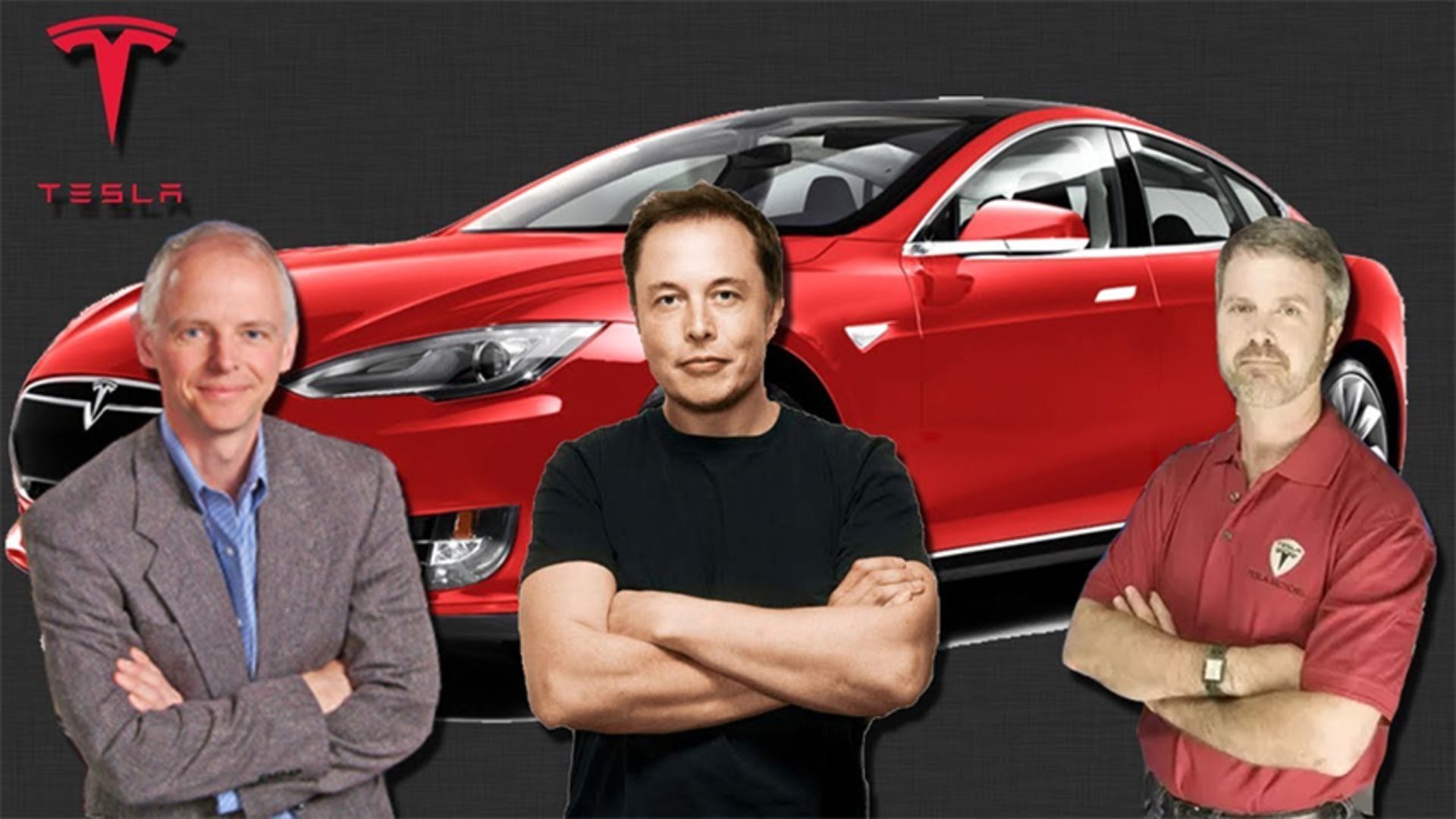 Elon Musk next to Eberhard and Tarpening