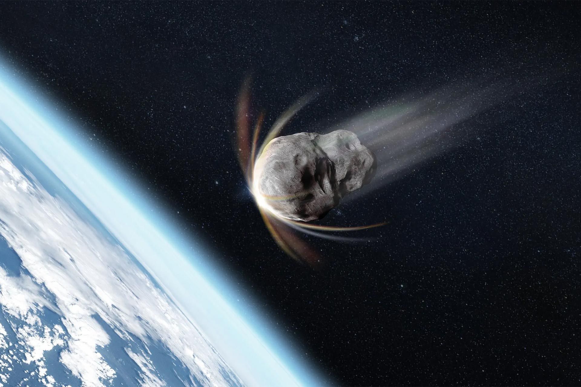 تصویرسازی از سیارکی کوچک درحال ورود به جو زمین