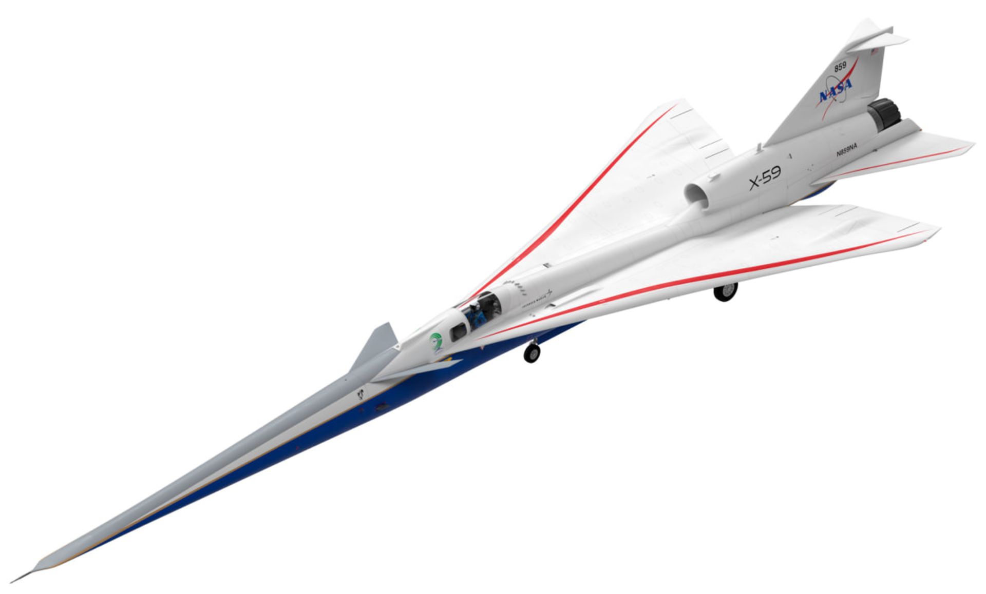 رندر هواپیمای مافوق صوت X-59