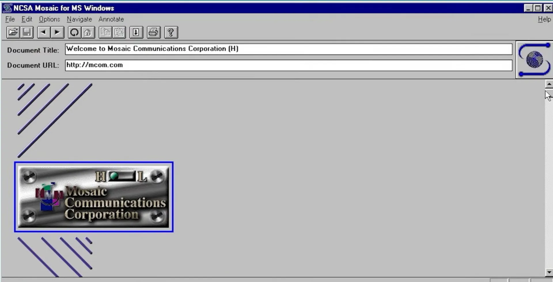 مرورگر موزاییک نسخه ویندوز