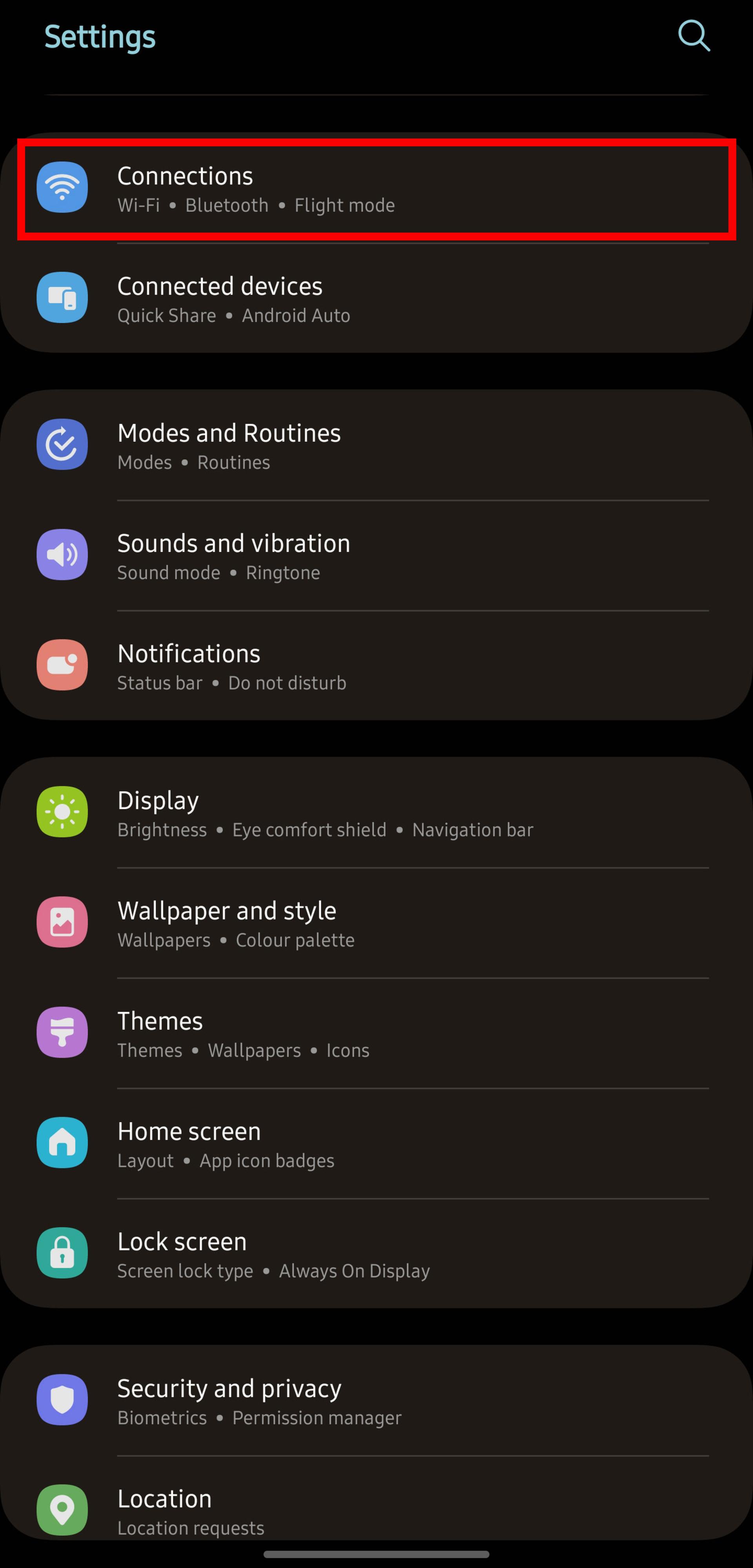 غیرفعال کردن Nearby Device Scanning مرحله اول