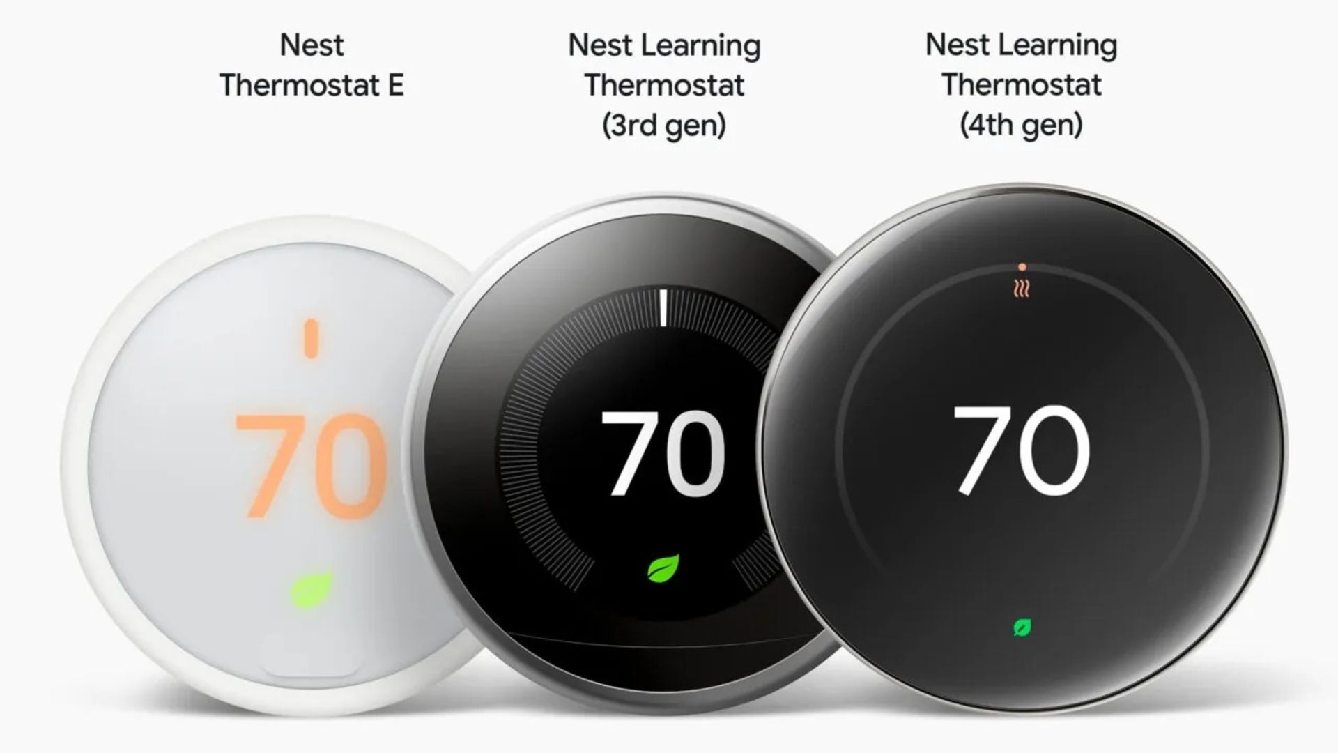 نسل چهارم ترموستات Nest Learning در کنار نسل‌های قبلی