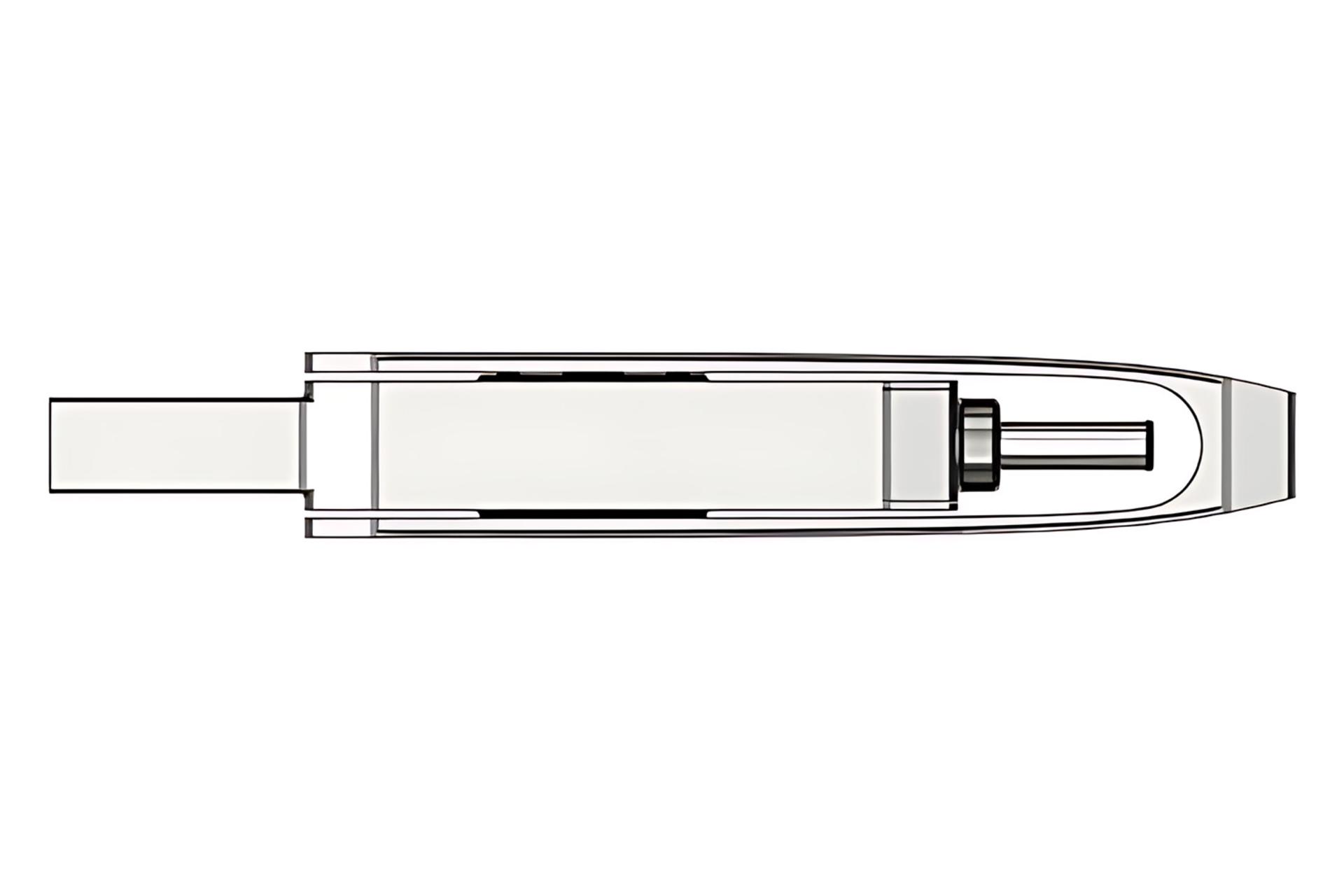 ضخامت فلش مموری نتاک Netac U782C 128GB USB 3.0