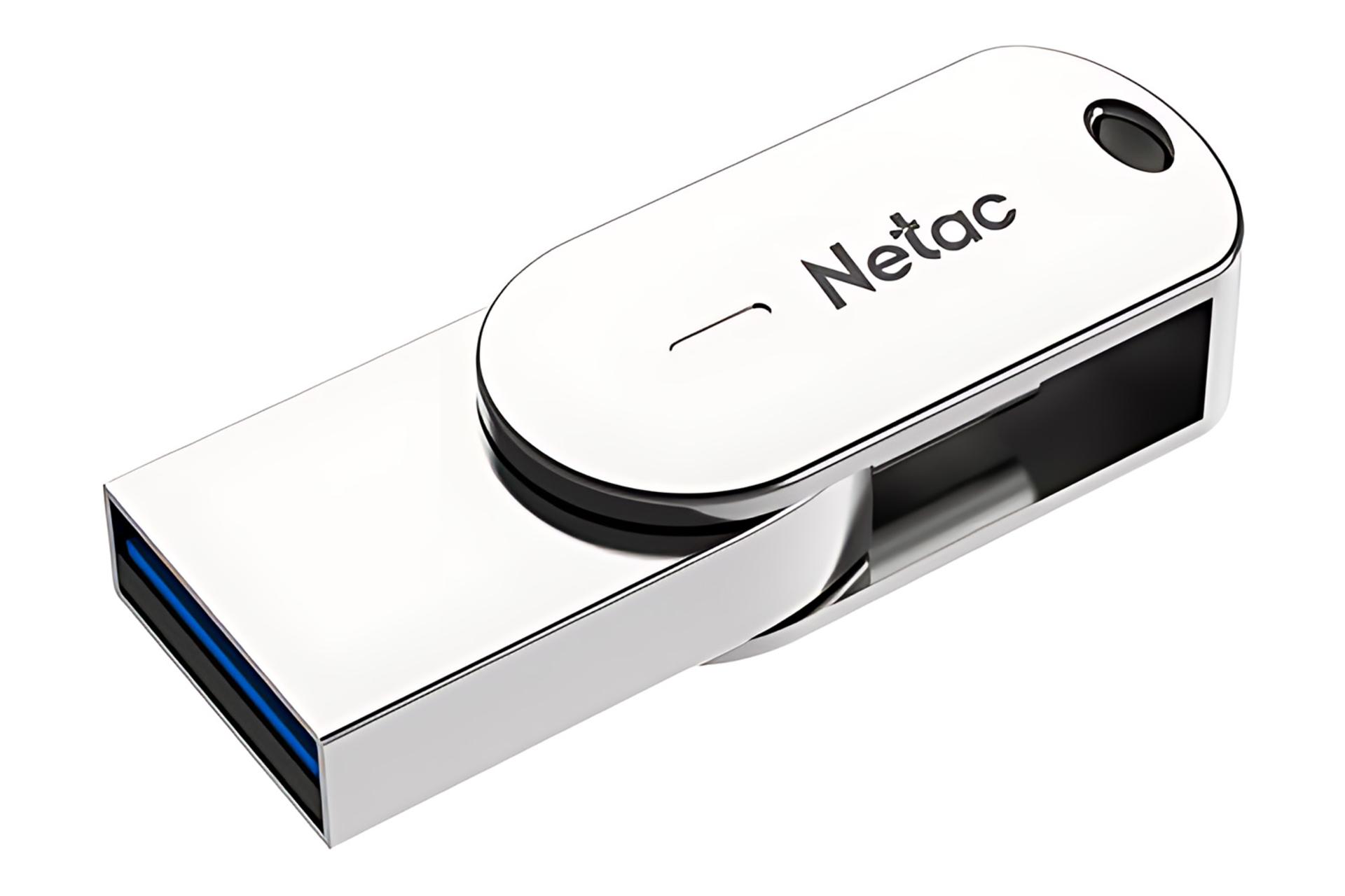 نمای کناری فلش مموری نتاک Netac U785C 128GB USB 3.1