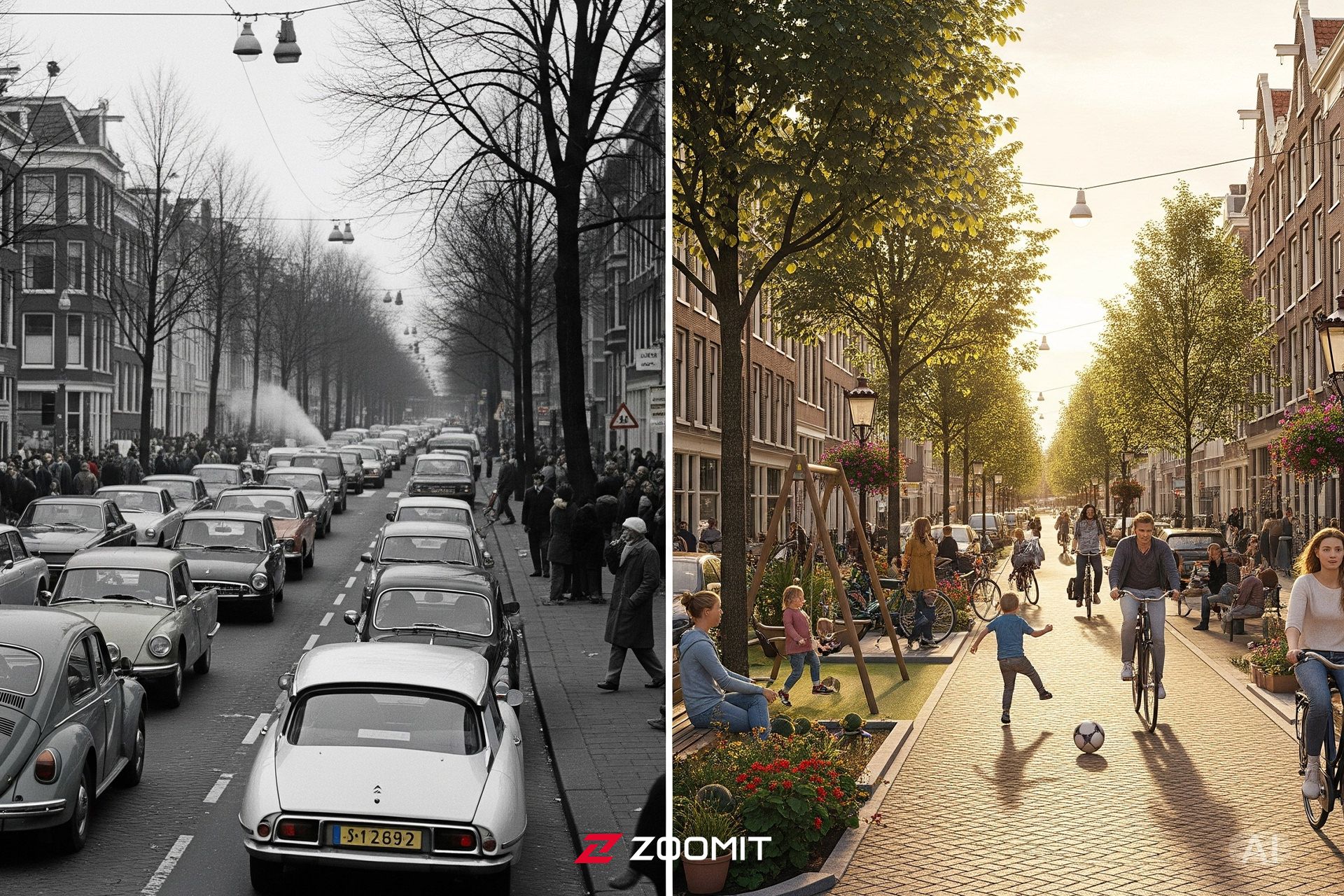 خیابان‌های هلند در دهه ۷۰ و اکنون