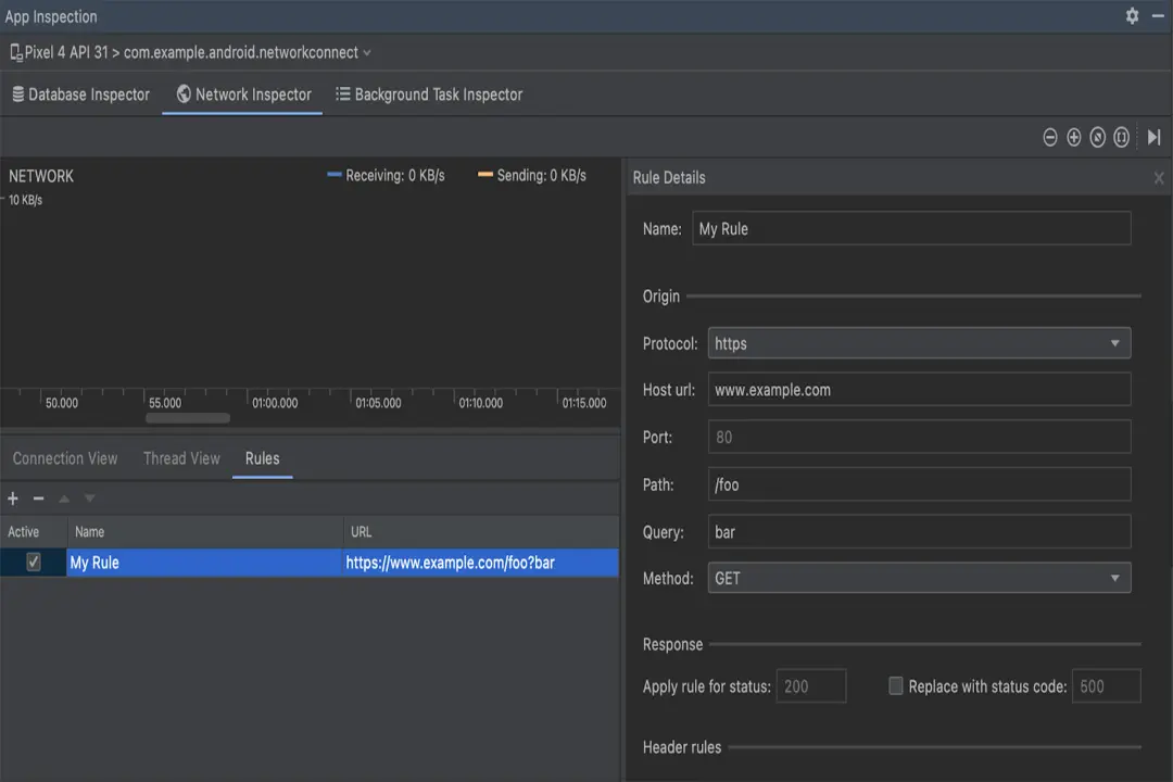مرحله سوم ردیابی ترافیک شبکه با نرم افزار Android Studio