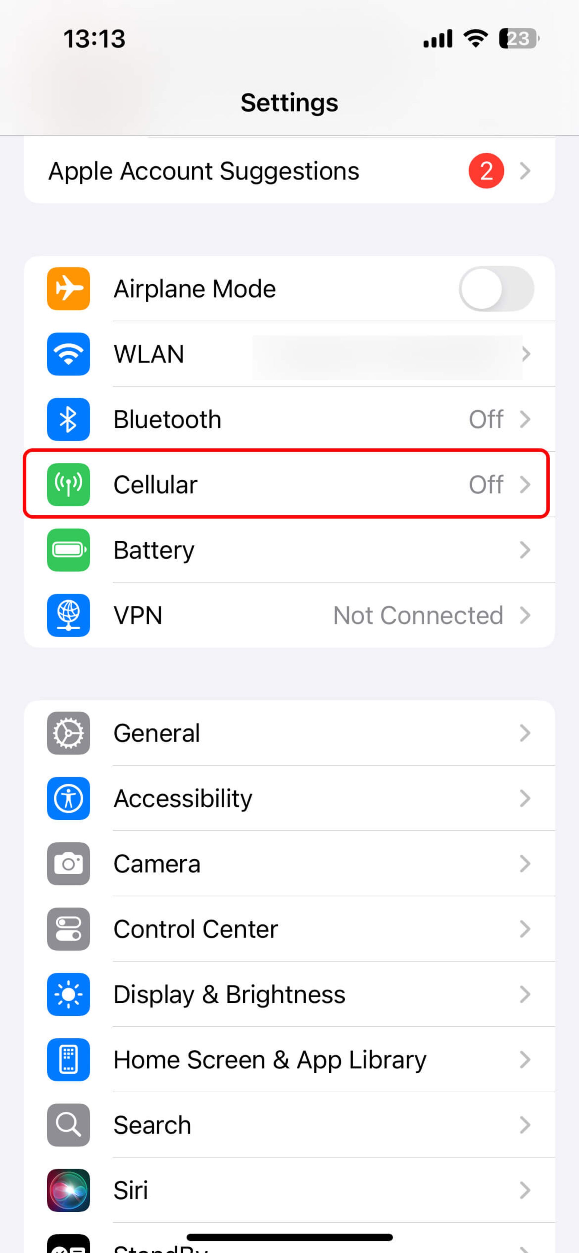 تنظیمات (Settings) گوشی آیفون