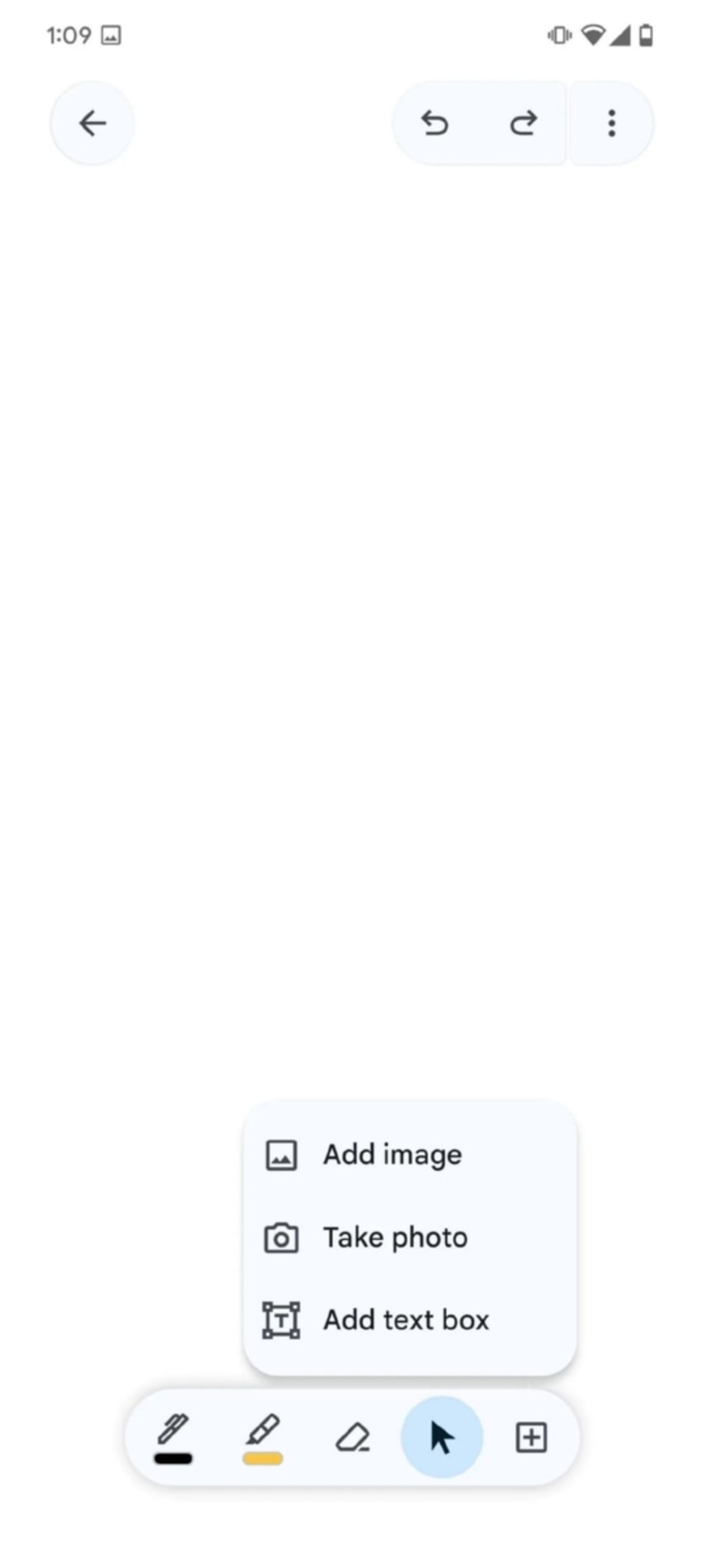 گزینه‌های افزودن تصویر - گرفتن تصویر و افزودن تکست‌باکس به یادداشت در گوگل کیپ