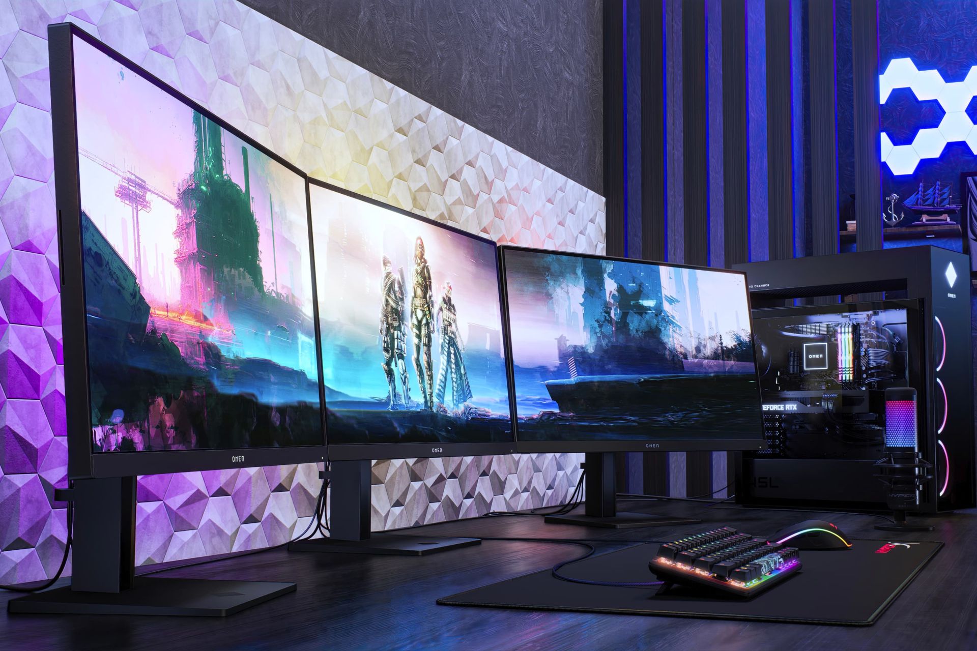 مانیتورهای جدید ۲۰۲۳ سری HP Omen روی میز
