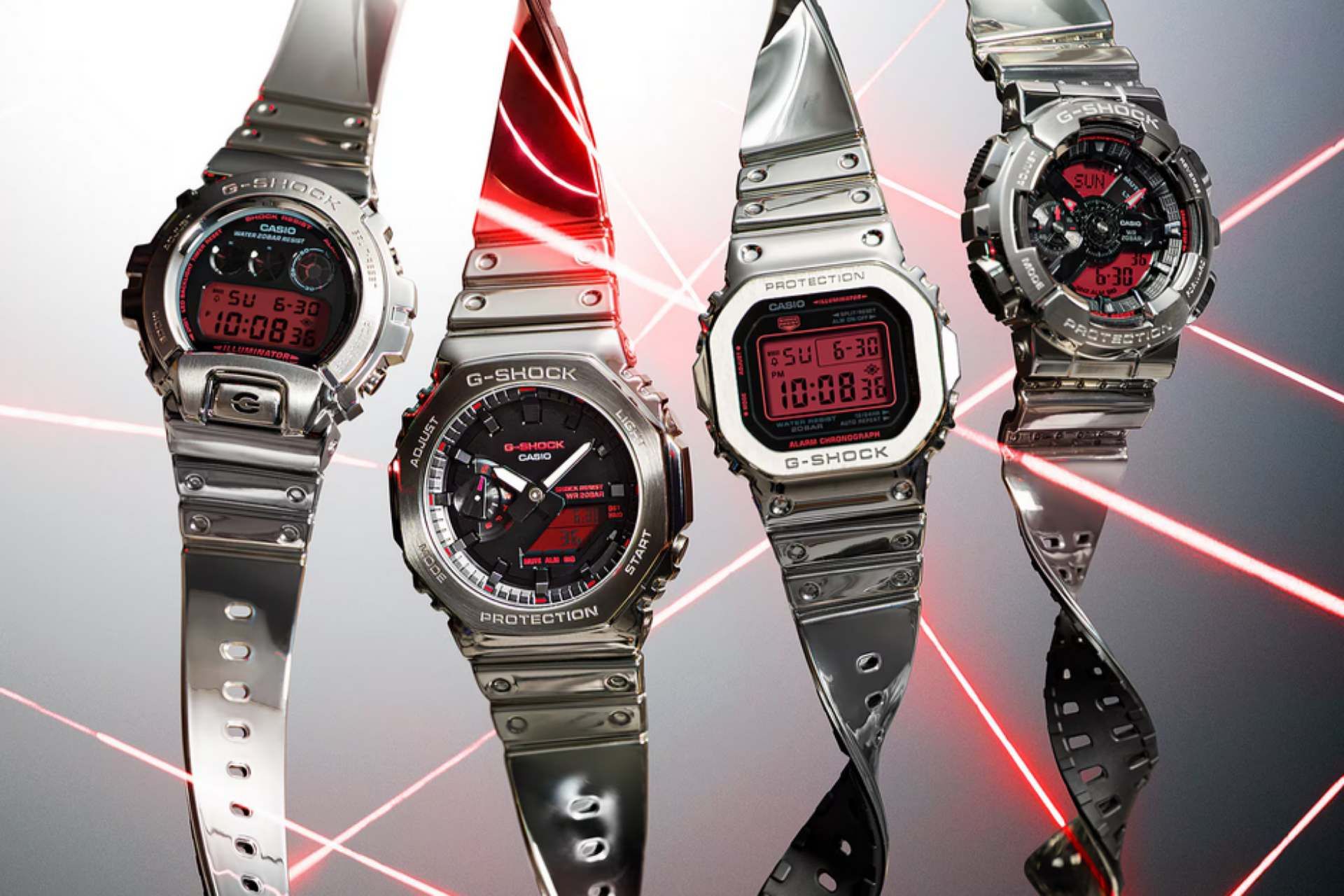 ساعت مچی جی‌شاک در چهار مدل فلزی مختلف