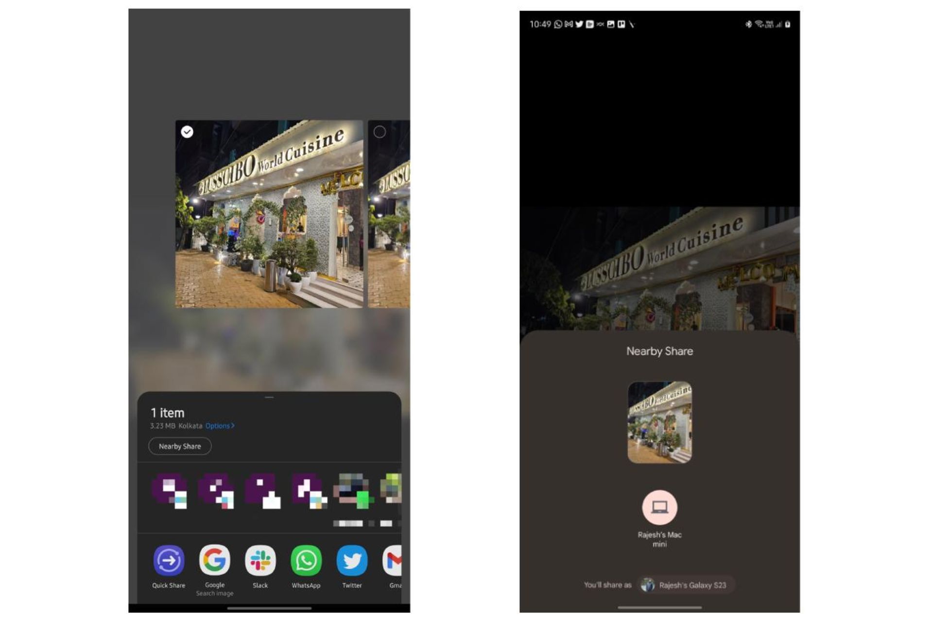 انتقال فایل از اندروید به مک با Nearby share
