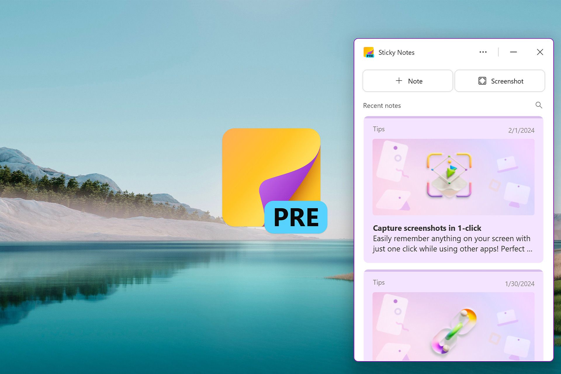 نسخه جدید Sticky Notes ویندوز