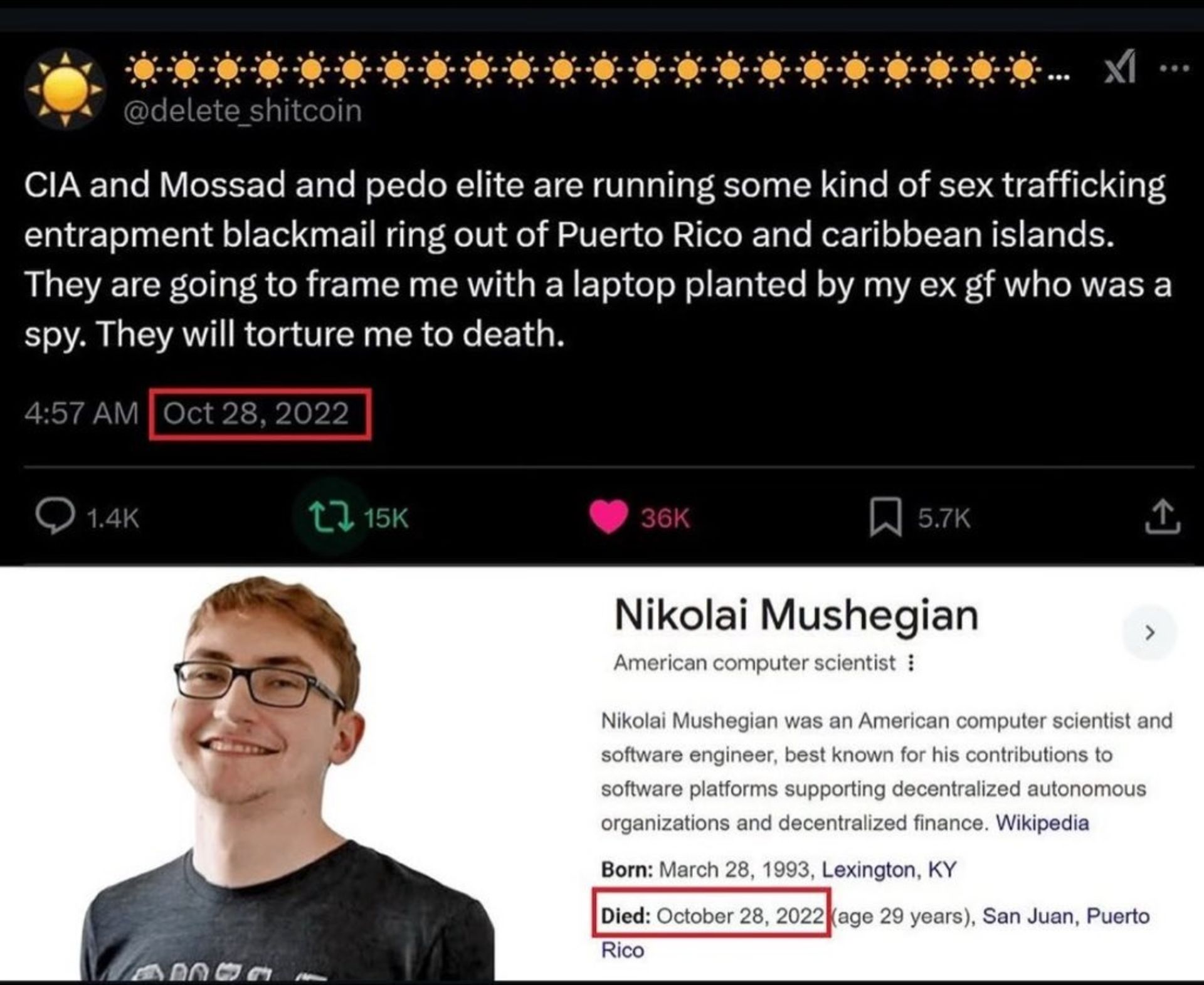 توییت نیکلای موشگیان در ایکس