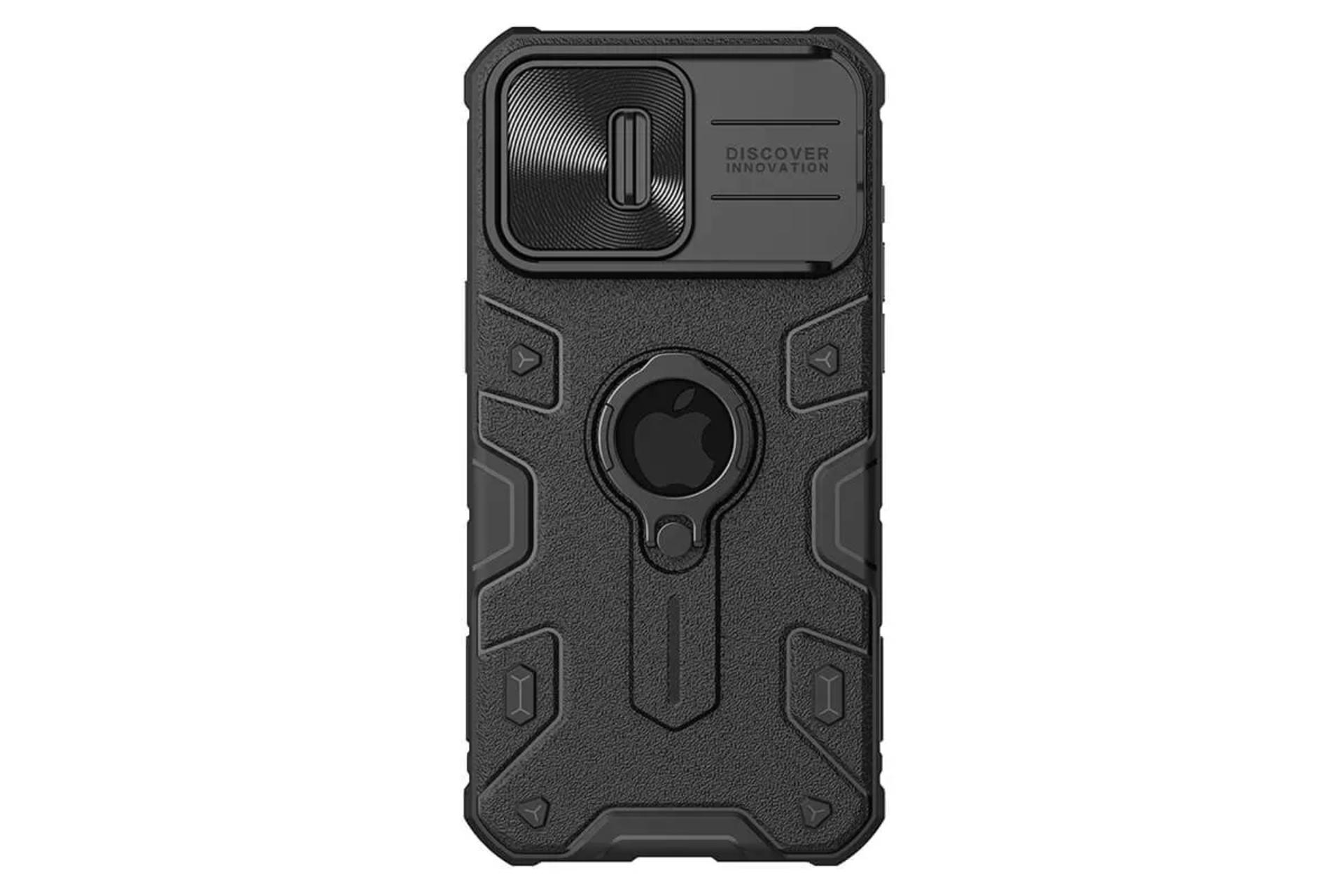 رنگ مشکی قاب گوشی نیلکین مدل CamShield Armor Logo Cutout مناسب اپل iPhone 15 Pro Maxقاب گوشی نیلکین مدل CamShield Armor Logo Cutout مناسب اپل iPhone 15 Pro Max