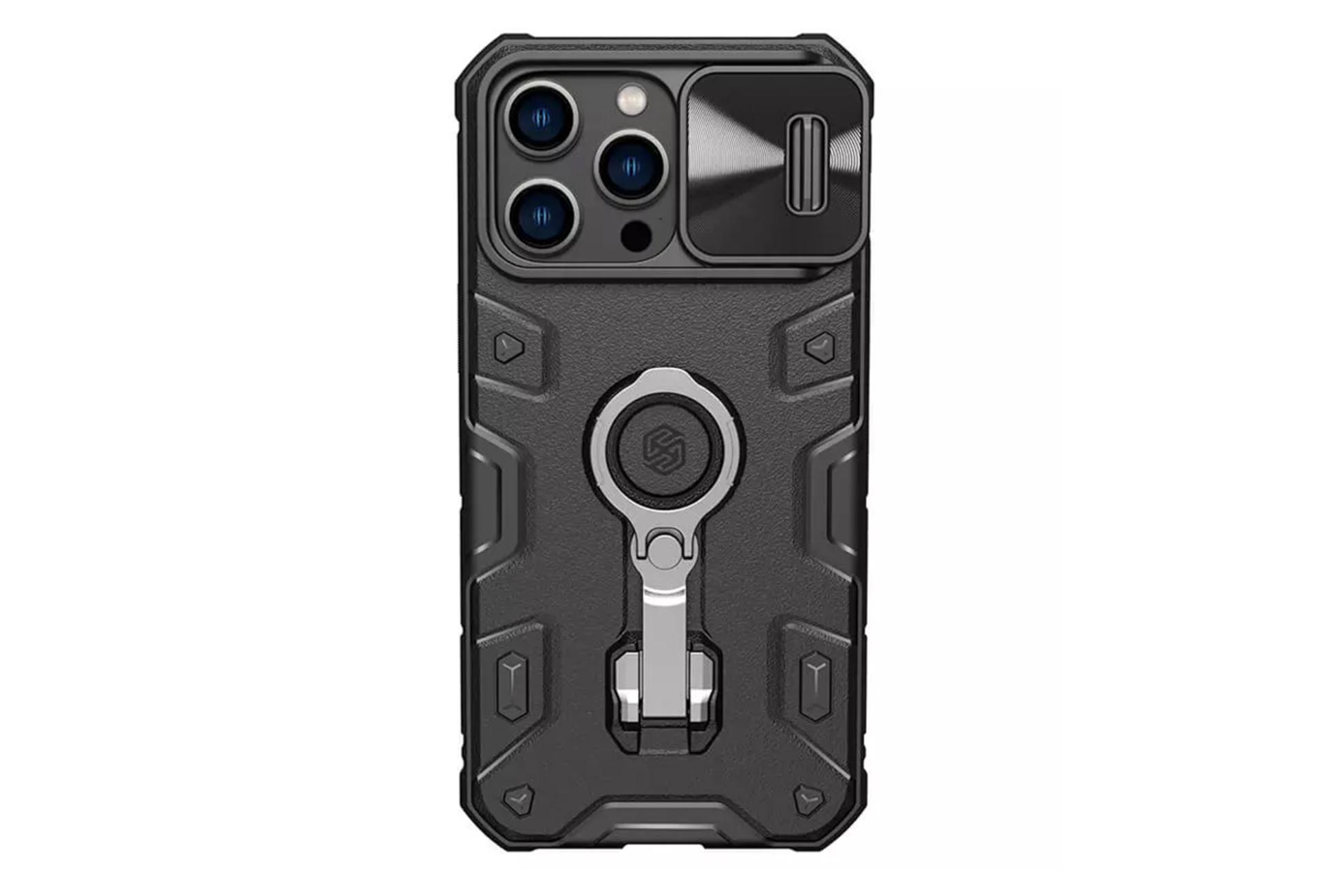 رنگ مشکی قاب گوشی نیلکین مدل CamShield Armor Pro مناسب اپل iPhone 14 Pro Max