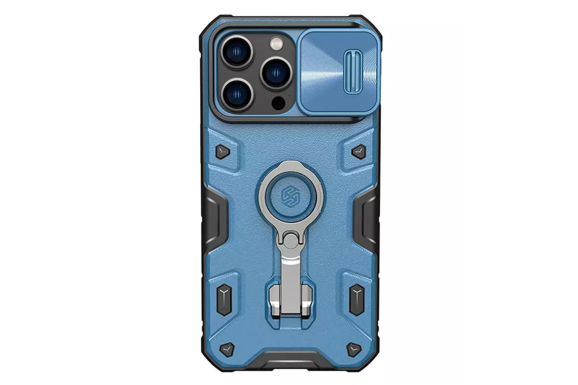 رنگ آبی قاب گوشی نیلکین مدل CamShield Armor Pro مناسب اپل iPhone 14 Pro Max