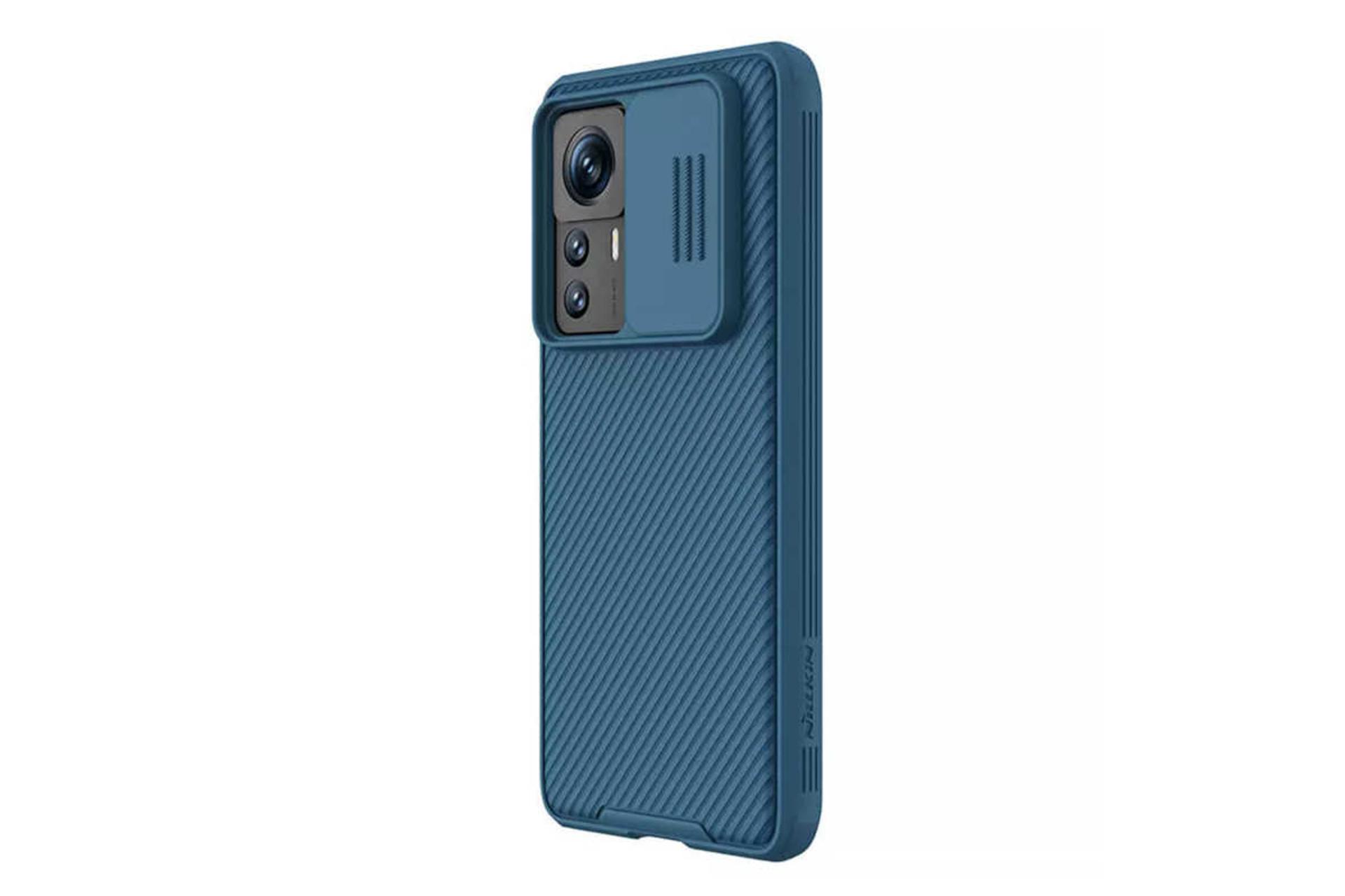نمای سمت راست قاب گوشی نیلکین مدل CamShield Pro مناسب شیائومی 12T Pro رنگ آبی