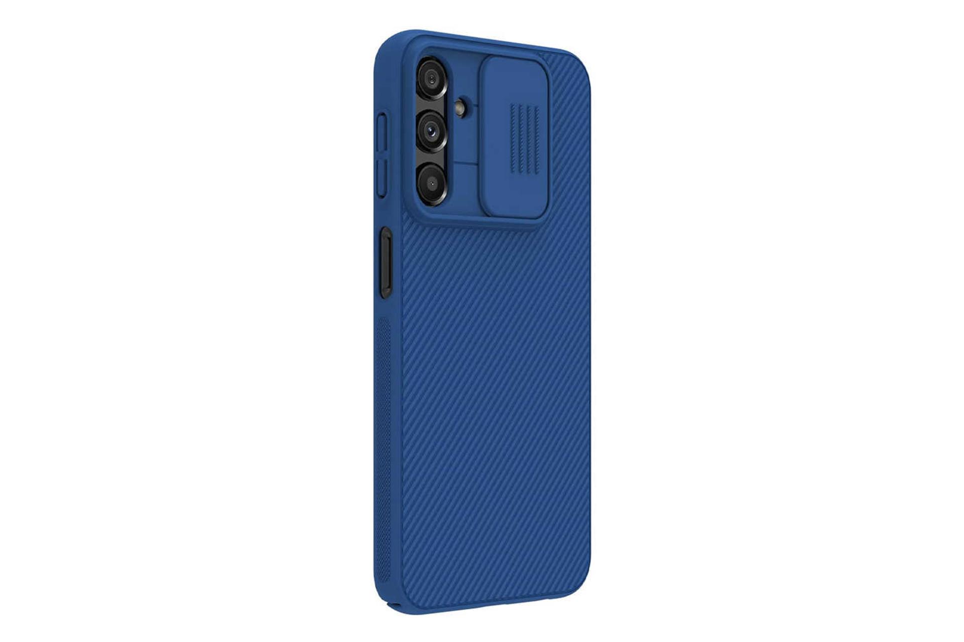 نمای سمت چپ قاب گوشی نیلکین مدل CamShield مناسب سامسونگ Galaxy A24 4G رنگ آبی