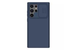 نمای پشت قاب گوشی نیلکین مدل CamShield Silky Silicon مناسب سامسونگ Galaxy S22 Ultra رنگ آبی