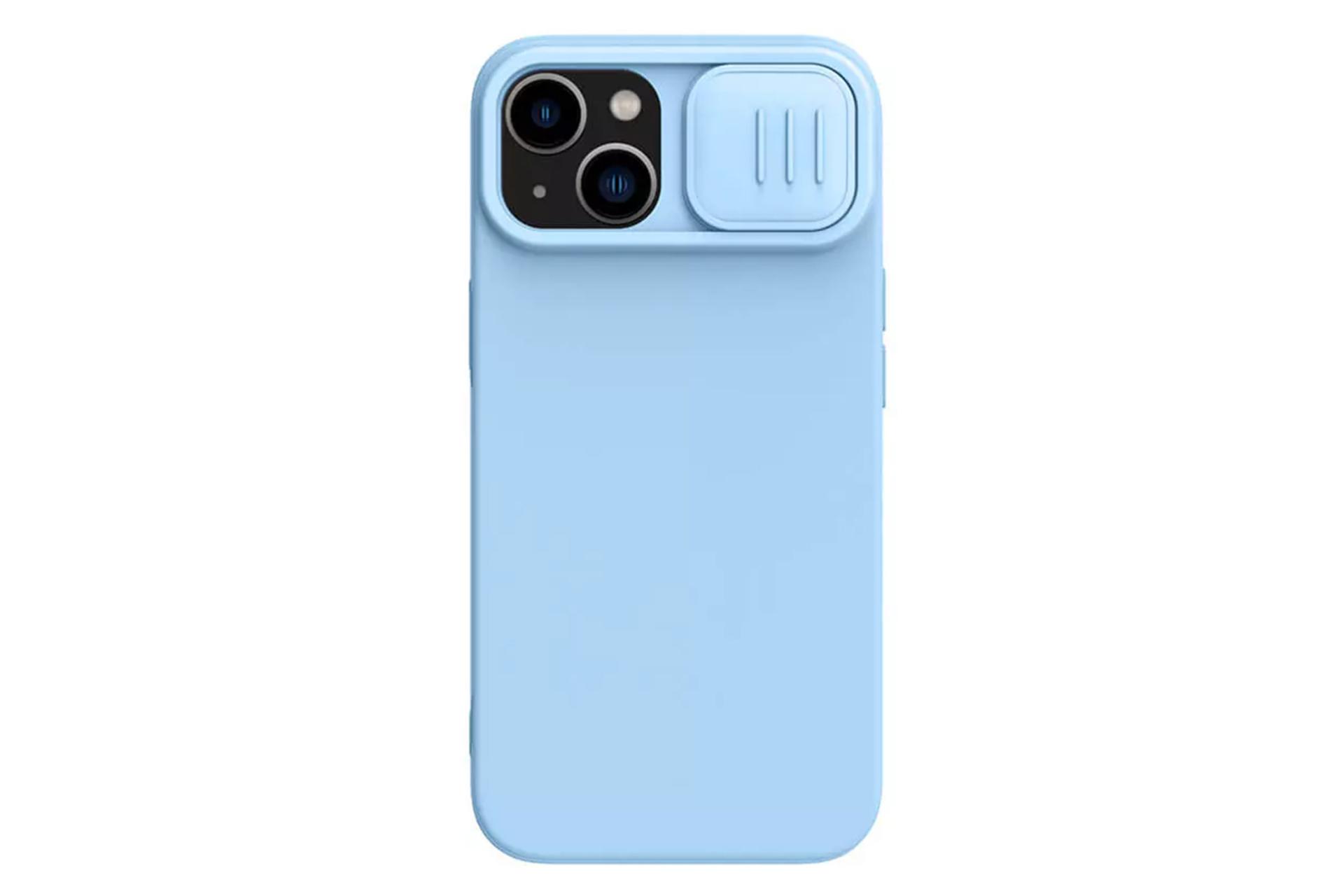 رنگ آبی قاب گوشی نیلکین مدل CamShield Silky Silicone مناسب اپل iPhone 14 / 13