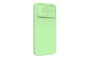 نمای سمت چپ قاب گوشی نیلکین مدل CamShield Silky Silicone مناسب اپل iPhone 14 Pro Max / 13 Pro Max رنگ سبز