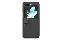 نمای پشت قاب گوشی نیلکین مدل Flex Flip Finger Strap Liquid Silicone مناسب سامسونگ Galaxy Z Flip5 رنگ مشکی