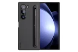 نمای کلی قاب گوشی نیلکین مدل Flex Pure Fold S-Pen Holder مناسب سامسونگ Galaxy Z Fold6 با نمایش پنل پشت رنگ مشکی