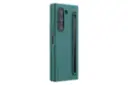 نمای نیمرخ قاب گوشی نیلکین مدل Flex Pure Fold S-Pen Holder مناسب سامسونگ Galaxy Z Fold6 با نمایش لبه‌ها و پنل پشت رنگ سبز