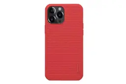 نمای پشت قاب گوشی نیلکین مدل Frosted Shield Pro مناسب اپل iPhone 13 Pro Max رنگ قرمز