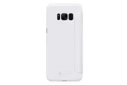 نمای پشت کیف کلاسوری نیلکین مدل Leather Sparkle مناسب Galaxy S8 رنگ سفید