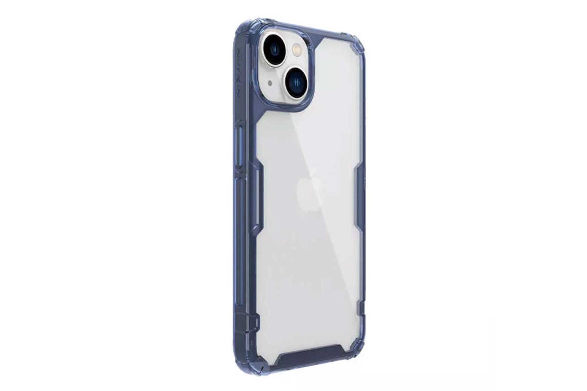 نمای سمت چپ قاب گوشی نیلکین مدل Nature TPU Pro مناسب اپل iPhone 14 Plus رنگ آبی