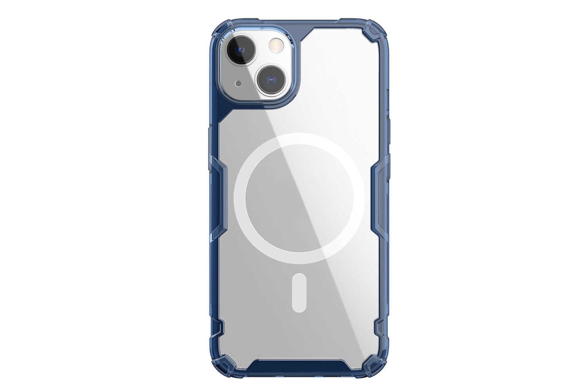 نمای پشت قاب گوشی نیلکین مدل Nature TPU Pro Magnetic مناسب اپل iPhone 13 رنگ آبی