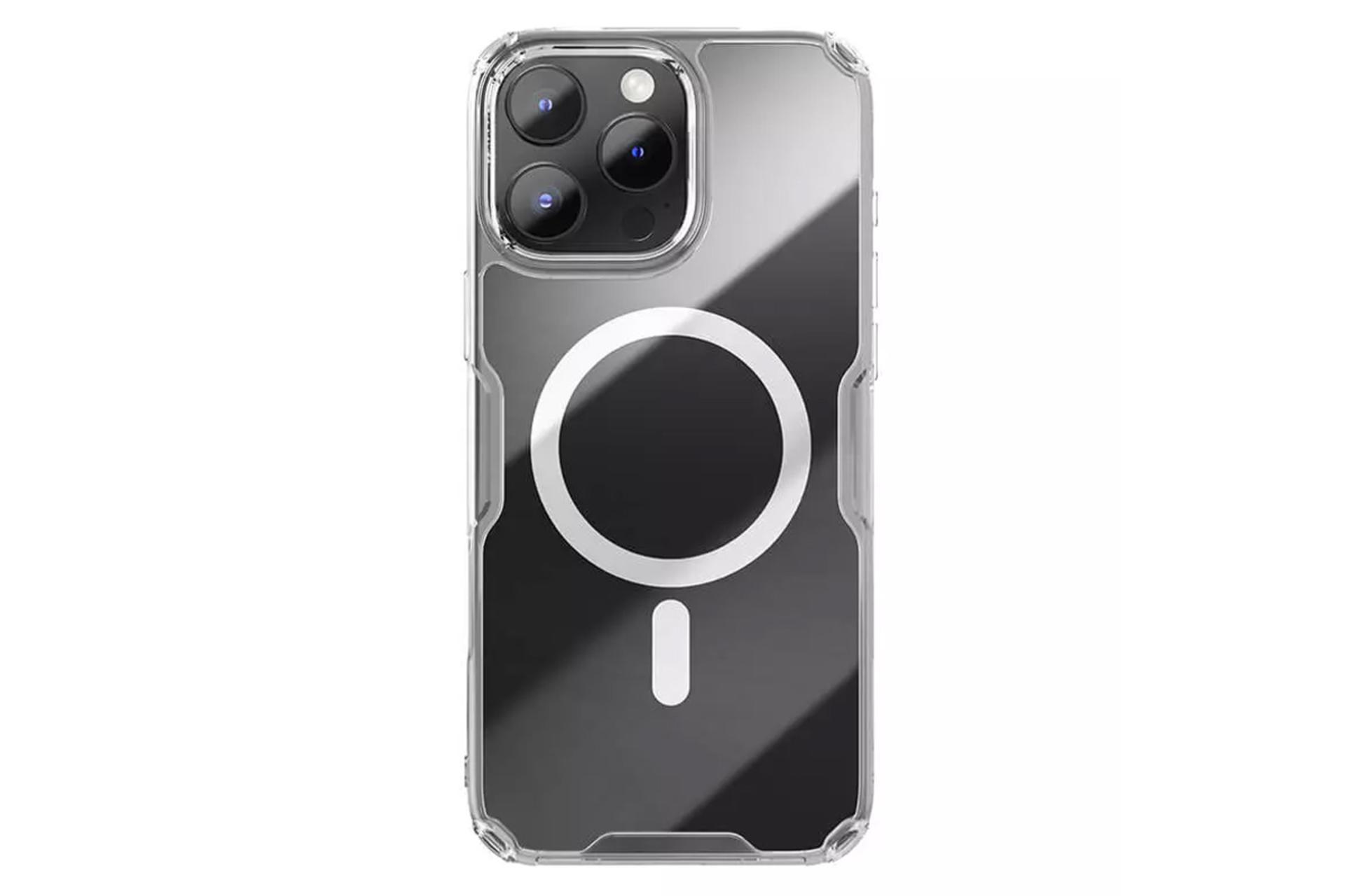 نمای پشت قاب گوشی نیلکین مدل Nature TPU Pro Magnetic مناسب اپل iPhone 16 Pro Max