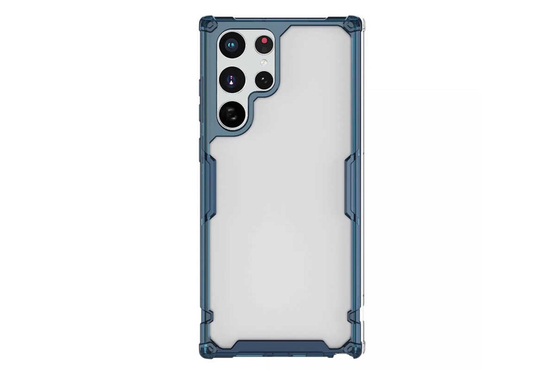 نمای پشت قاب گوشی نیلکین مدل Nature TPU Pro مناسب سامسونگ Galaxy S22 Ultra رنگ آبی