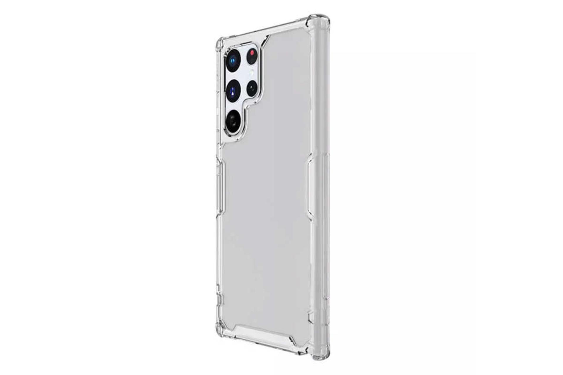 نمای سمت چپ قاب گوشی نیلکین مدل Nature TPU Pro مناسب سامسونگ Galaxy S22 Ultra رنگ سفید