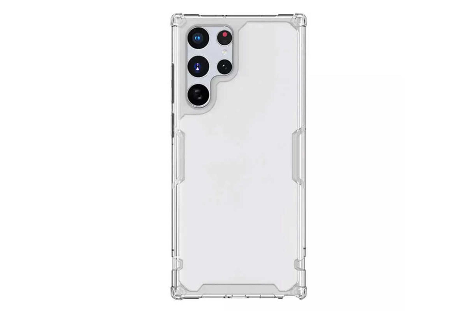 نمای پشت قاب گوشی نیلکین مدل Nature TPU Pro مناسب سامسونگ Galaxy S22 Ultra رنگ سفید