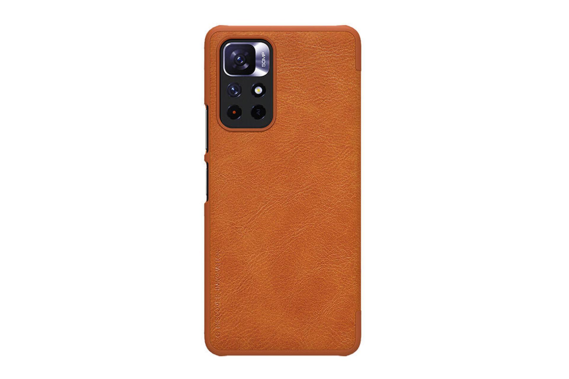 قاب گوشی نیلکین Nillkin Qin Leather Xiaomi Poco M4 Pro رنگ قهوه ای