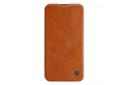 کیف کلاسوری نیلکین مدل Qin Pro Leather مناسب اپل iPhone 13 Pro رنگ قهوه‌ای