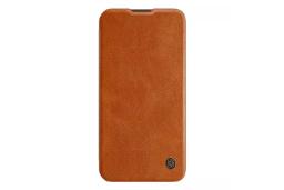 کیف کلاسوری نیلکین مدل Qin Pro Leather مناسب اپل iPhone 13 Pro رنگ قهوه‌ای