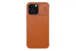 قاب گوشی نیلکین Nillkin Qin Pro Leather Apple iPhone 14 Pro Max رنگ قهوه ای نمای پشت