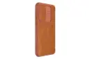 نمای سمت چپ کیف کلاسوری نیلکین مدل Qin Pro Leather مناسب سامسونگ Galaxy A55 رنگ قهوه‌ای