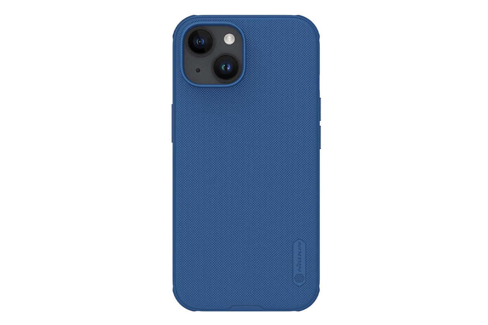 نمای پشت قاب گوشی نیلکین مدل Super Frosted Shield Pro مناسب اپل iPhone 15 رنگ آبی