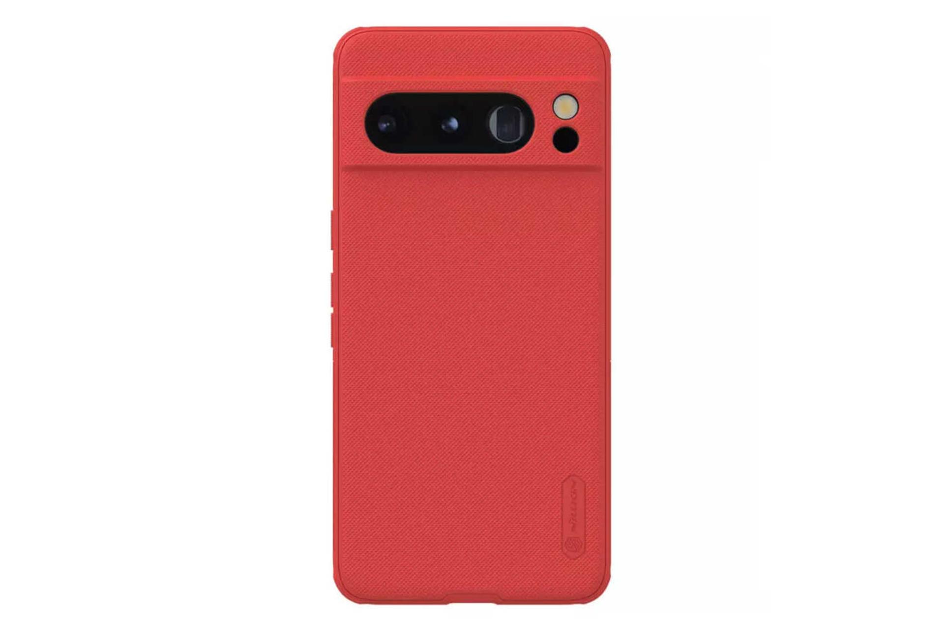 نمای پشت قاب گوشی نیلکین مدل Super Frosted Shield Pro مناسب گوگل Pixel 8 رنگ قرمز