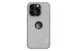 نمای پشت قاب گوشی نیلکین مدل Super Frosted Shield Pro Logo CutOut مناسب اپل iPhone 15 Pro Max رنگ خاکستری